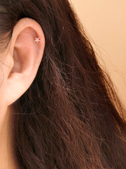 14K Gold Volume Cubic Star Cartilage Earring 20G18G16G