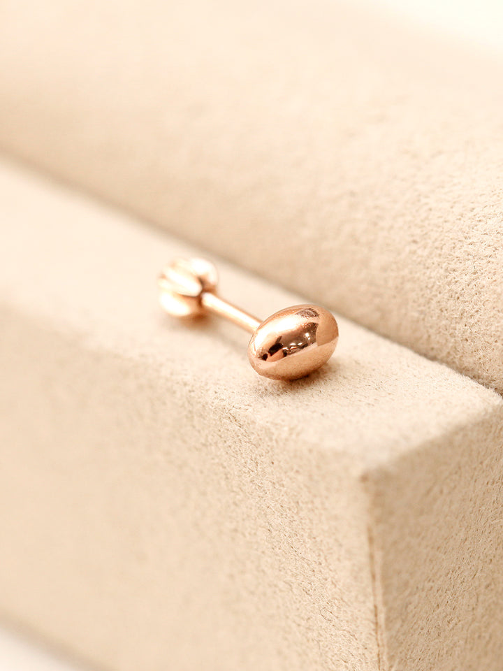 14K Gold Volume Egg Ball Cartilage Earring 18G16G