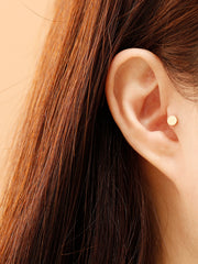 14K Gold Simple Circle Stud Earring