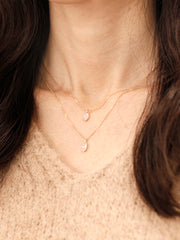 14K 18K Gold Point Marquiuse Cubic Necklace
