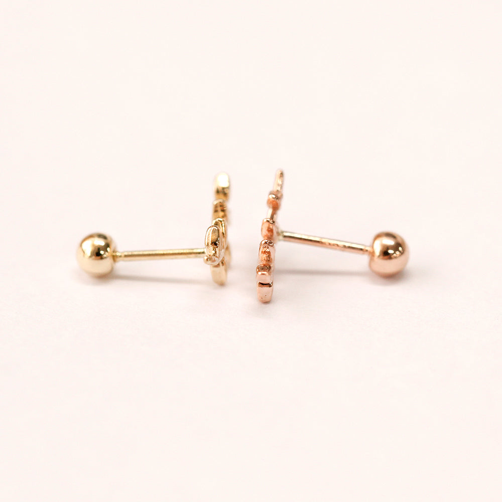 14K Gold Simple Leaf Cartilage Earring 20G18G16G