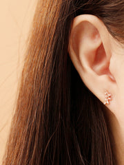 14K Gold Simple Leaf Cartilage Earring 20G18G16G