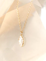 14K 18K Gold Point Marquiuse Cubic Necklace