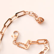 14K 18K Gold Antique Clip Square Chain Bracelet