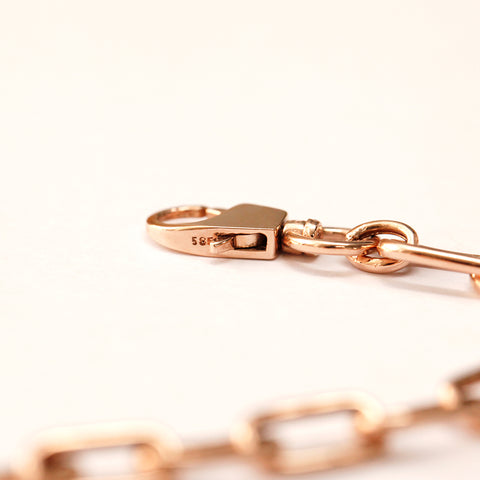 14K Gold Bold Letter H Clip Chain Bracelet