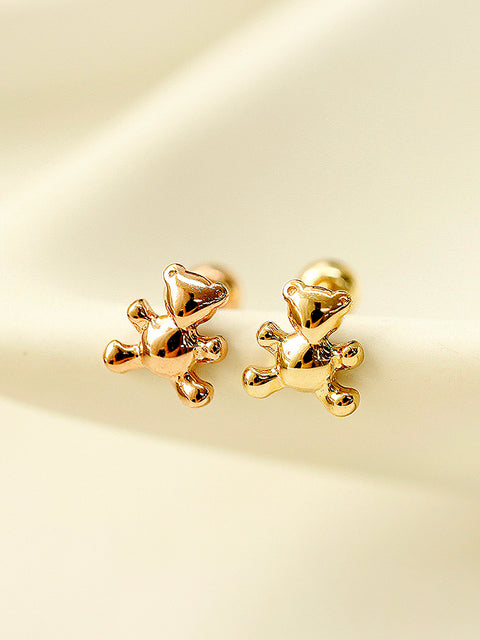 14K Gold Baby Bear Cartilage Earring 20G18G16G