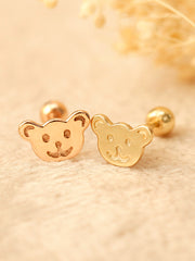 14K Gold Bear Cookie Cartilage Earring 20G18G16G