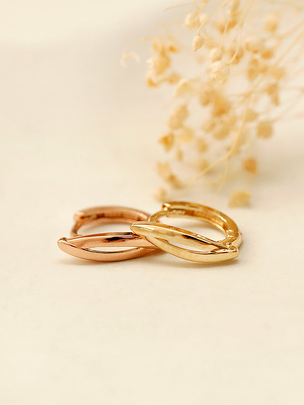 14K Gold Curved Cartilage Hoop Earring