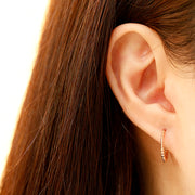 14K Gold Flat bubble balls Cartilage Hoop Earring