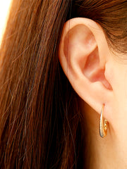 14K Gold Oval Shape Cartilage Hoop Earring