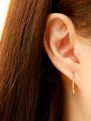 14K Gold Twist Oval Cartilage Hoop Earring