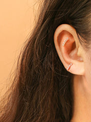 14K Gold CZ Tiara Cartilage Earring 20G18G16G