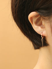 14K 18K Gold Edge Triangle Drop Cartilage Hoop Earring