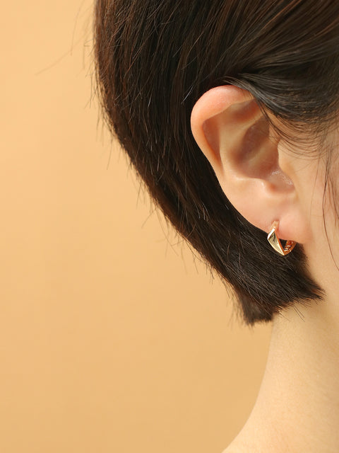 14K 18K Gold Modern Cutting Cartilage Hoop Earring