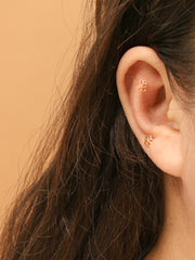 14K Gold Point Five Petals Cartilage Earring 20G18G16G