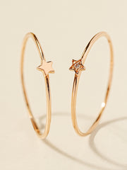 14K 18K Minimi Star Layered Ring