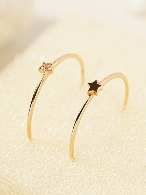 14K 18K Minimi Star Layered Ring