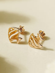 14K Gold Tropical Fish Cartilage Earring 18G16G