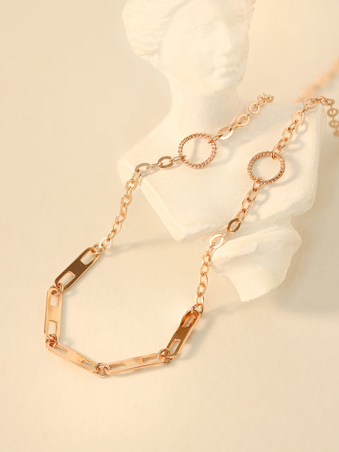 14K 18K Gold Simple Chandal Clip Chain Anklet