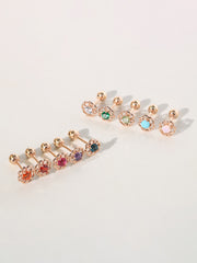 14K Gold Colorful Cubic Rose-mos Cartilage Earring 20G18G16G