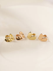 14K 18K Gold Leaf Heart Cartilage Hoop Earring