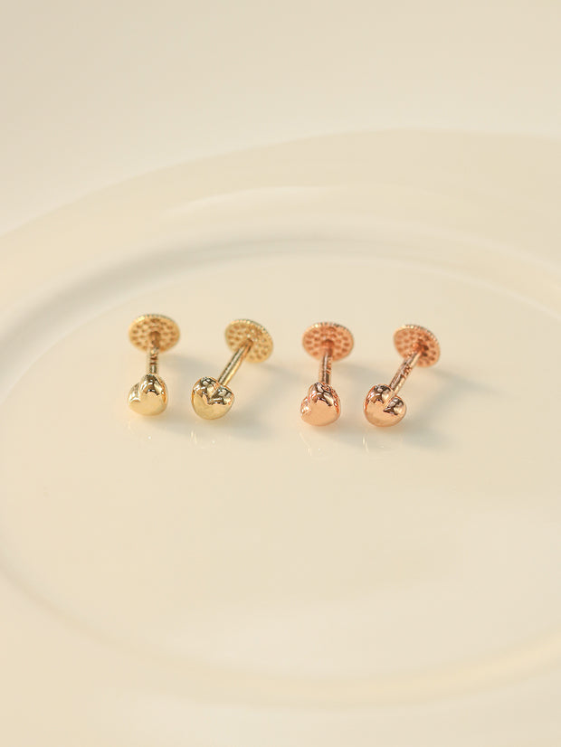 14K Gold Minimi Jellybean Labret Piercing 18g16g
