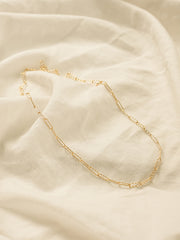 14K Gold Link Clip Chain Necklace