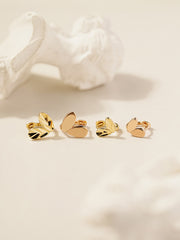 14K 18K Gold Leaf Heart Cartilage Hoop Earring