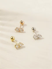 14K Gold Moissanite Two Way Cartilage Earring 20G18G16G