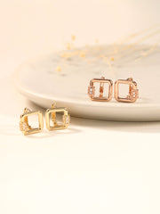 14K 18K Gold Open Cubic Square Cartilage Hoop Earring