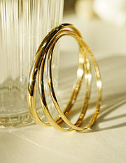 14K 18K Gold Hollow Bangle Bracelet