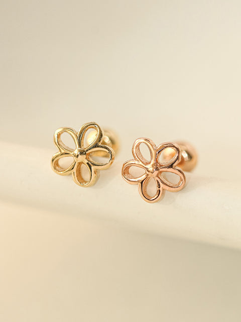 14K Gold Point Five Petals Cartilage Earring 20G18G16G