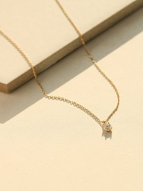 14K 18K Gold Moissanite 0.3 Karat Pendant and Necklace