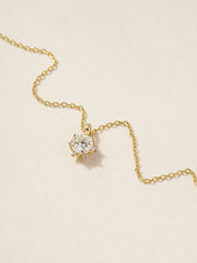 14K 18K Gold Moissanite Blossom Necklace