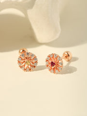 14K Gold Colorful Bling Cubic Cartilage Earring 20G18G16G