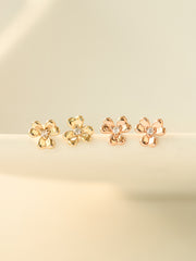 14K Gold Mini Cubic Clover Cartilage Earring 20G18G16G