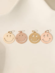 14K 18K Gold Happy Smile Face Pendant Necklace