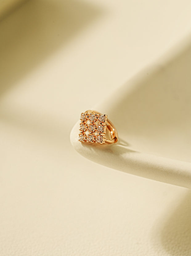 14K 18K Gold Crystal Square Cubic Cartilage Hoop Earring