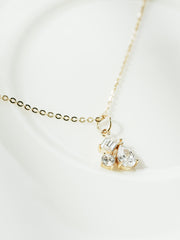 14K Gold Cluster Daily Necklace Pendant