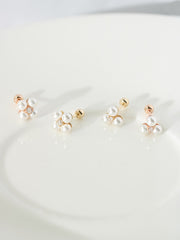 14K Gold Three Pearls or Four Pearls Cartilage Earring 20G18G16G