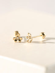 14K Gold Mini Cubic Clover Cartilage Earring 20G18G16G