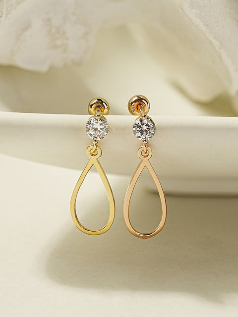 14K Gold Line Waterdrop Cartilage Earring 20G18G16G