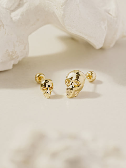 14K Gold Pop Skull Cartilage Earring 20G18G16G