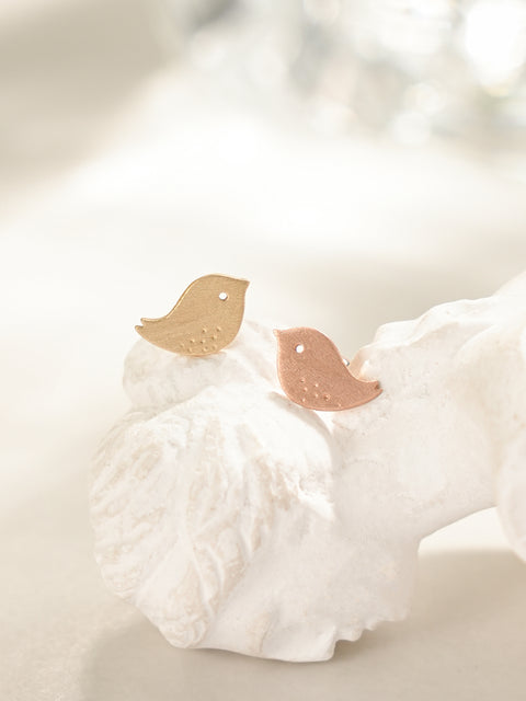 14K Gold Cutey Bird Internally Threaded Labret Piercing 18G16G