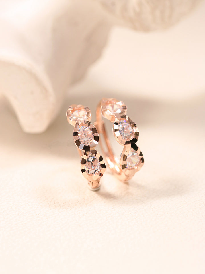 14K 18K Gold Triple Waterdrop Cubic Cartilage Hoop Earring