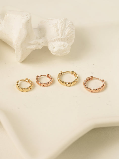 14K 18K Gold Lovely Heart Cartilage Hoop Earring