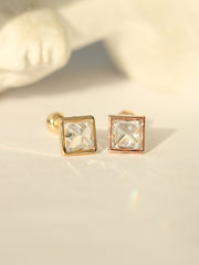 14K Gold Daily Square CZ Cartilage Earring 20G18G16G