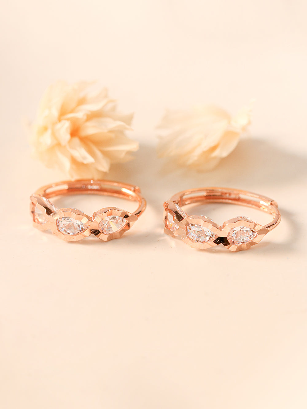 14K 18K Gold Triple Waterdrop Cubic Cartilage Hoop Earring