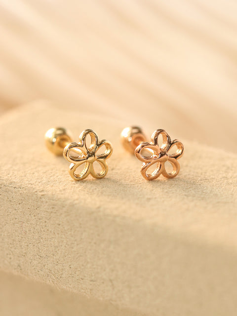 14K Gold Point Five Petals Cartilage Earring 20G18G16G