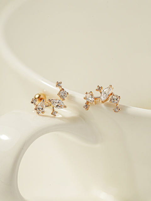 14K Gold Milkyway Cubic Cartilage Earring 20G18G16G
